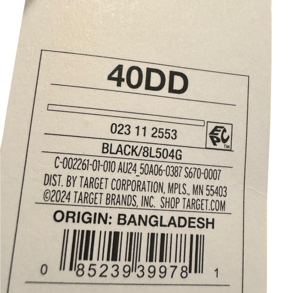 Women's Auden Smooth Lightly Lined Comfort Wire Demi Bra Black 40DD - Picture 5 of 6